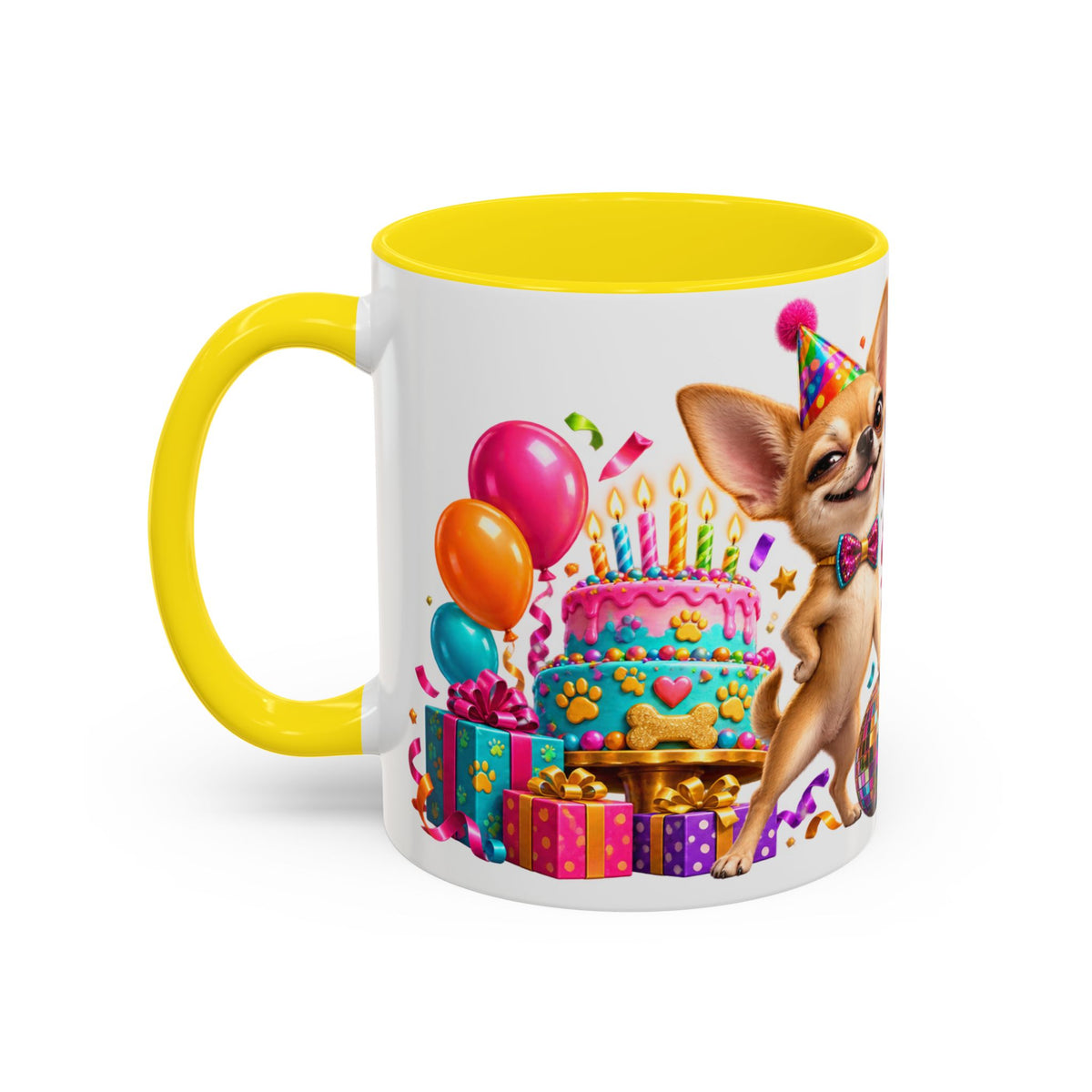 Small Dog Big Birthday Energy Chihuahua White Mug