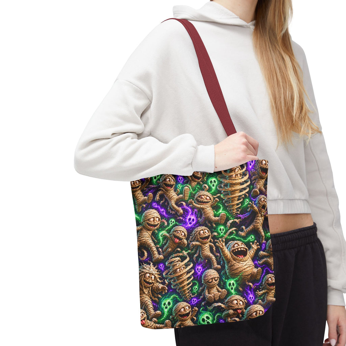 Mummy Party Tote Bag — Cute Spooky Halloween All-Over Print Tote