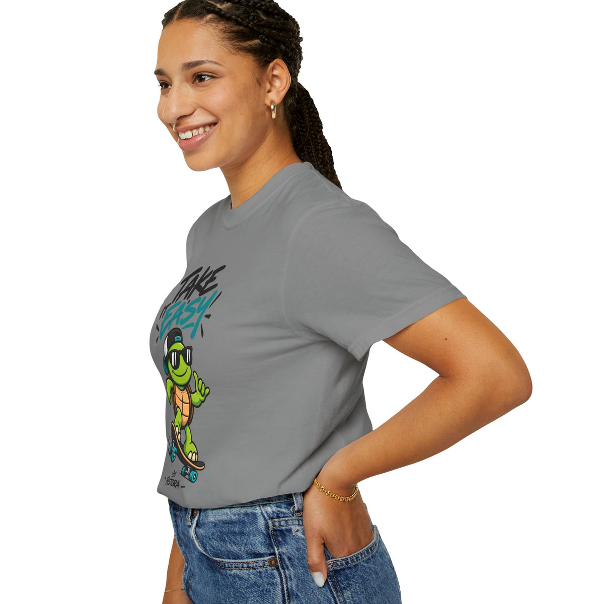 Take It Easy Skate Turtle Graphic T-Shirt | Festora Everyday
