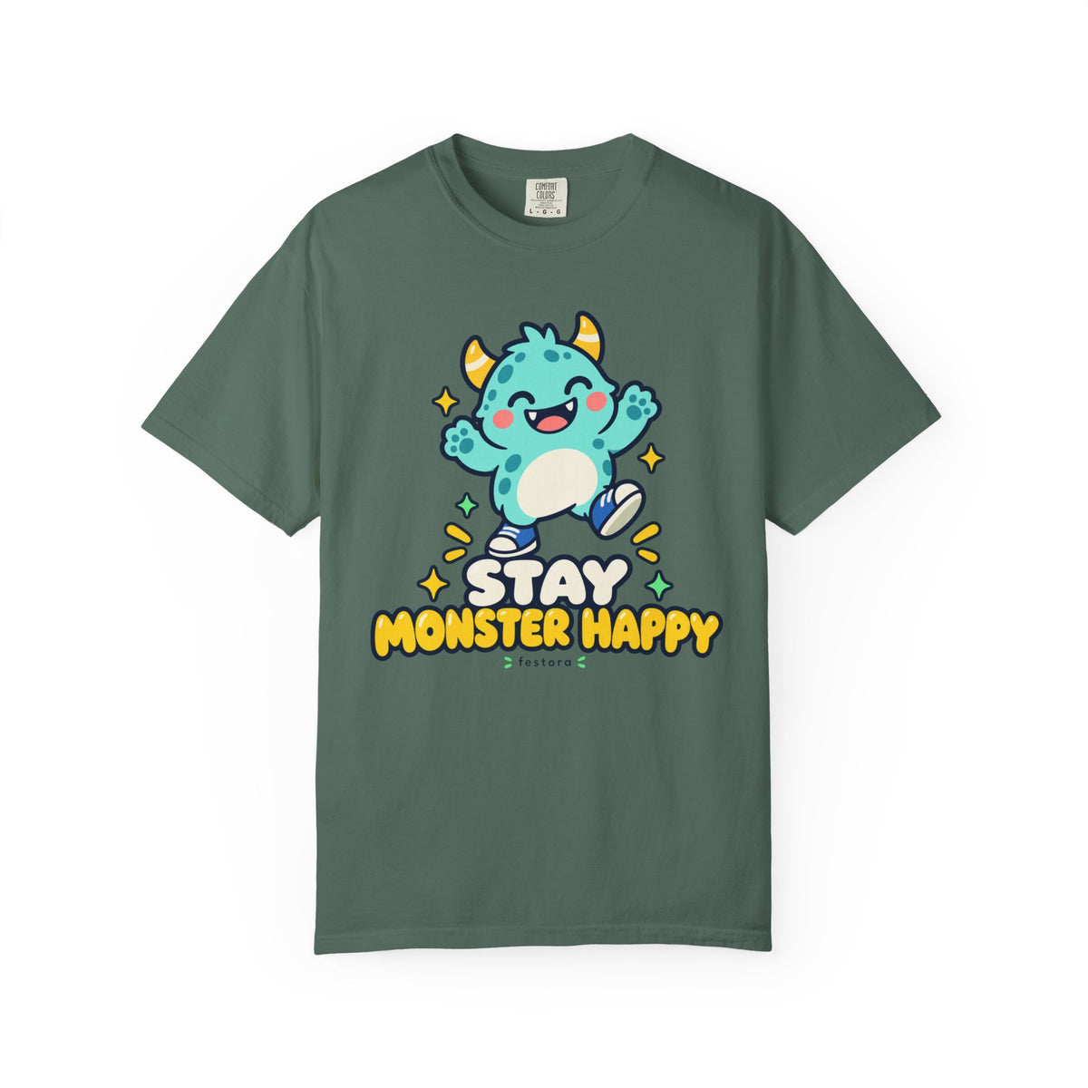 Stay Monster Happy – Cute Monster Graphic T-Shirt