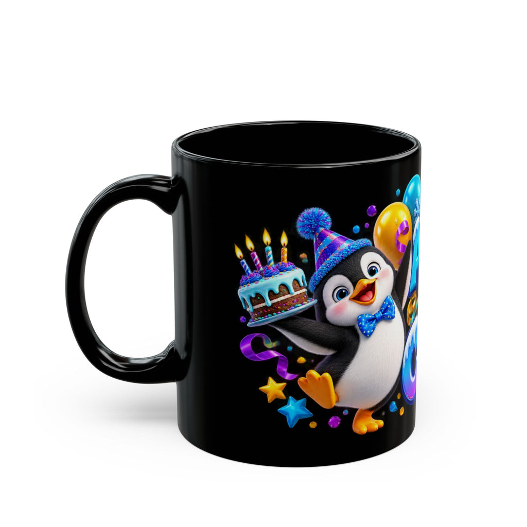 Another Year Cooler Penguin Birthday Black Mug