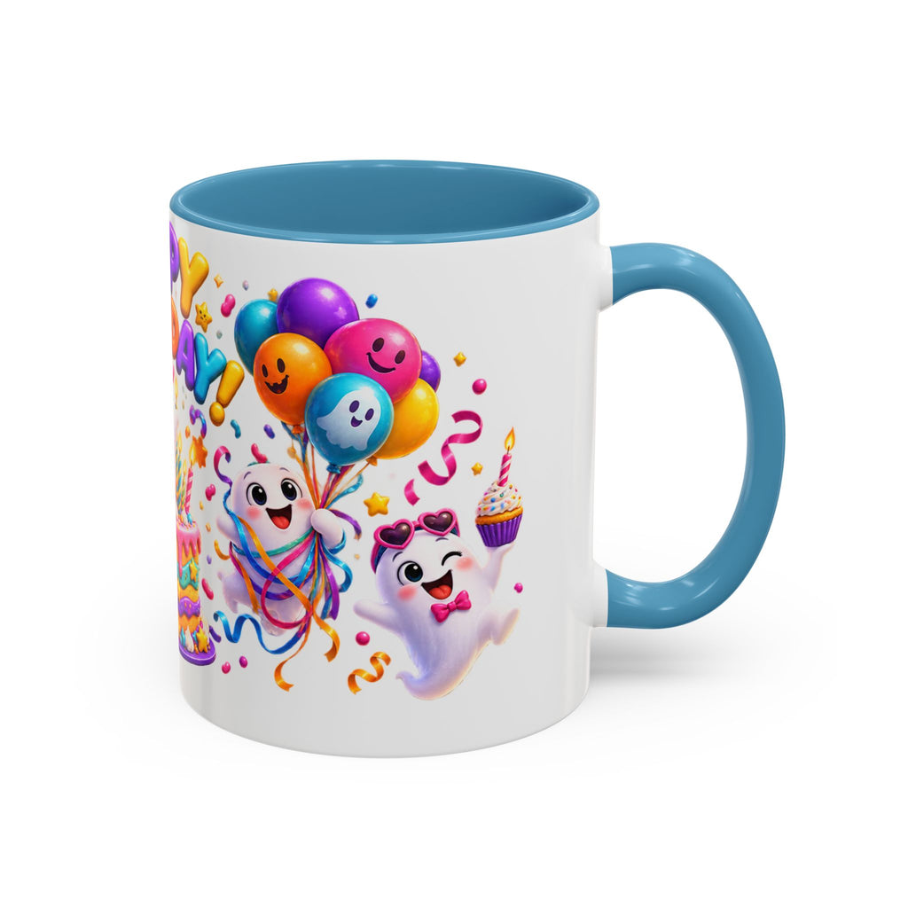 Happy Birthday Accent Coffee Mug - Colorful Celebration Mug (11oz, 15oz)
