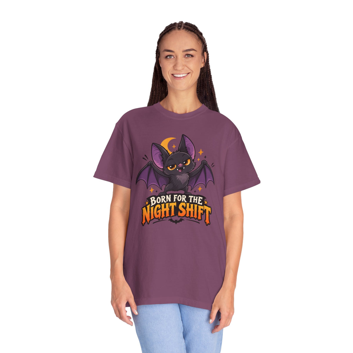 Born for the Night Shift – Cute Halloween Bat T-Shirt