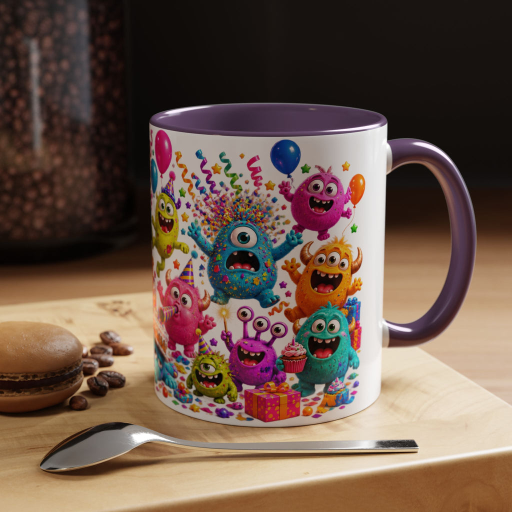 Birthday Mode On Monsters Coffee Mug — Colorful Party Coffee Cup (11/15oz)
