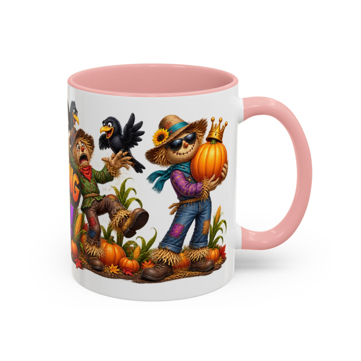 Outstanding in Our Field Funny Scarecrow Halloween White Mug