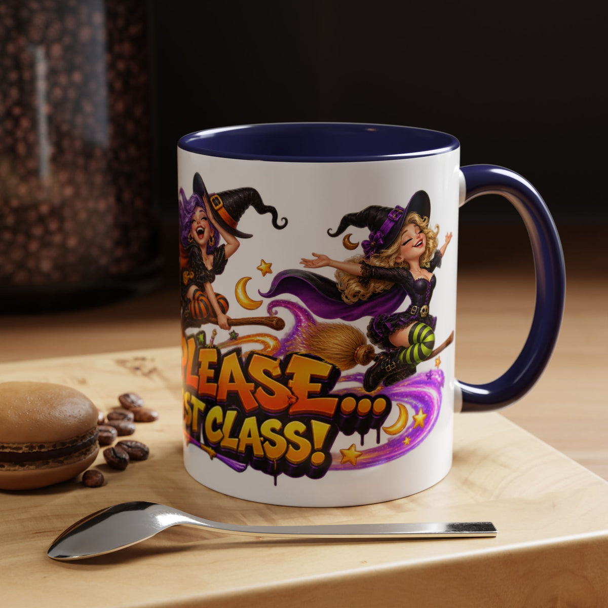 Witch Please I Fly First Class Halloween White Mug