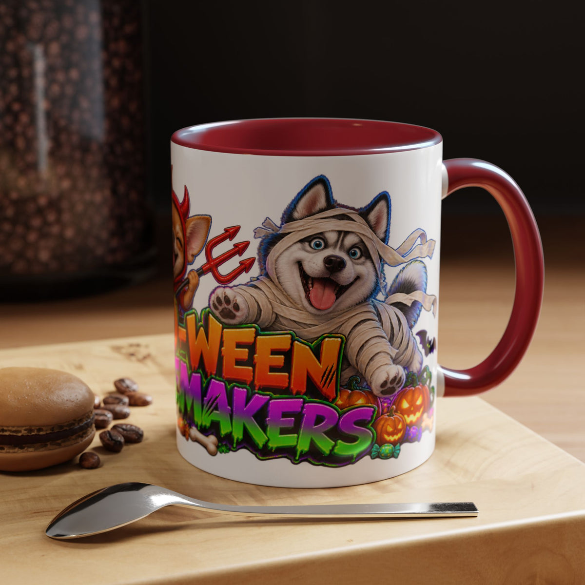 Howl-O-Ween Troublemakers Costume Dogs Halloween White Mug