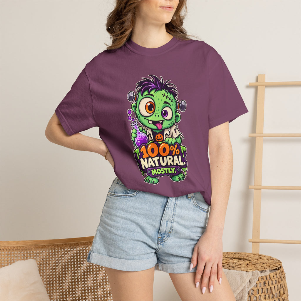 100% Natural. Mostly. – Cute Halloween Lab Monster T-Shirt