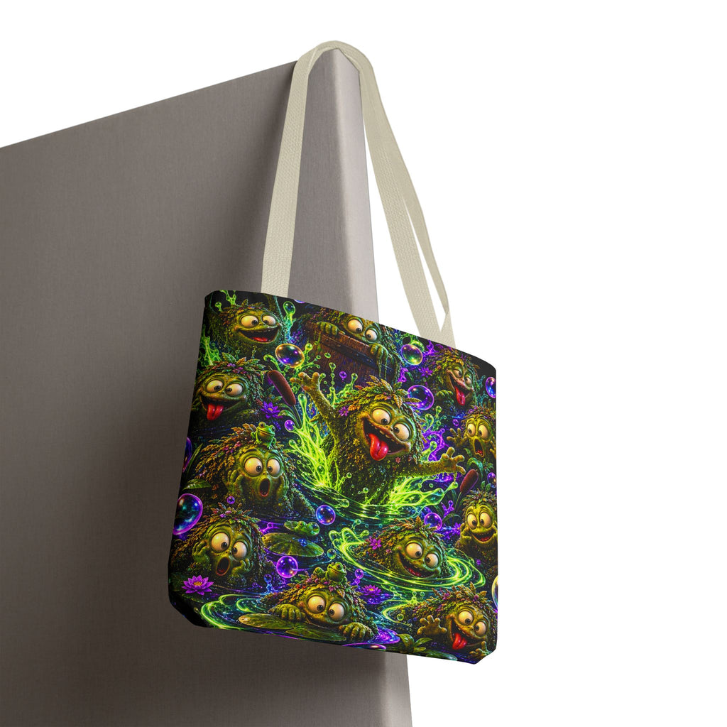 Cosmic Jellyfish Tote Bag – Neon Deep-Sea Galaxy Beach Tote
