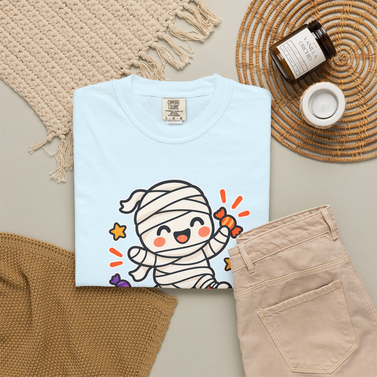 Wrapped but Sweet Halloween T-Shirt | Cute Mummy Graphic Tee