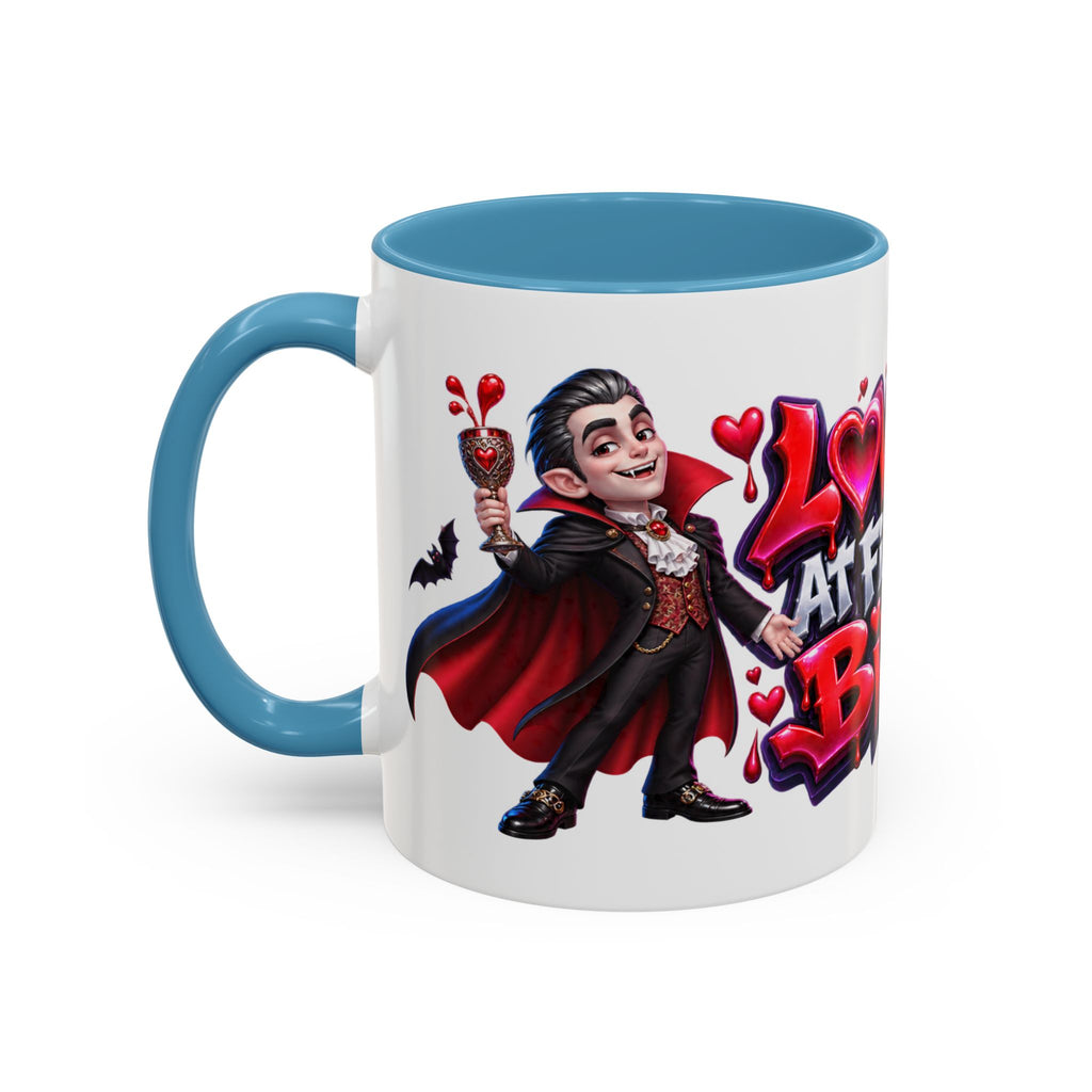 Love at First Bite Funny Vampire Halloween White Mug