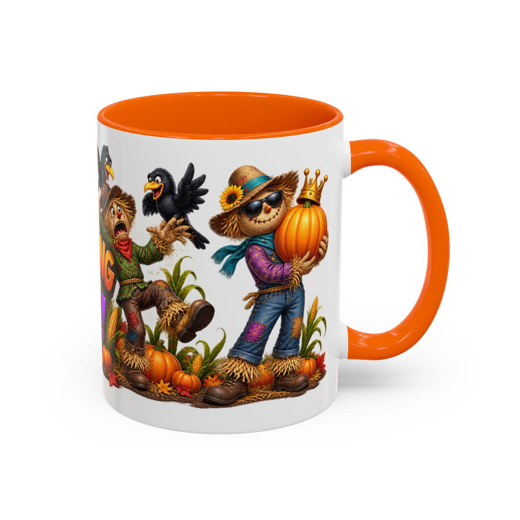 Outstanding in Our Field Funny Scarecrow Halloween White Mug