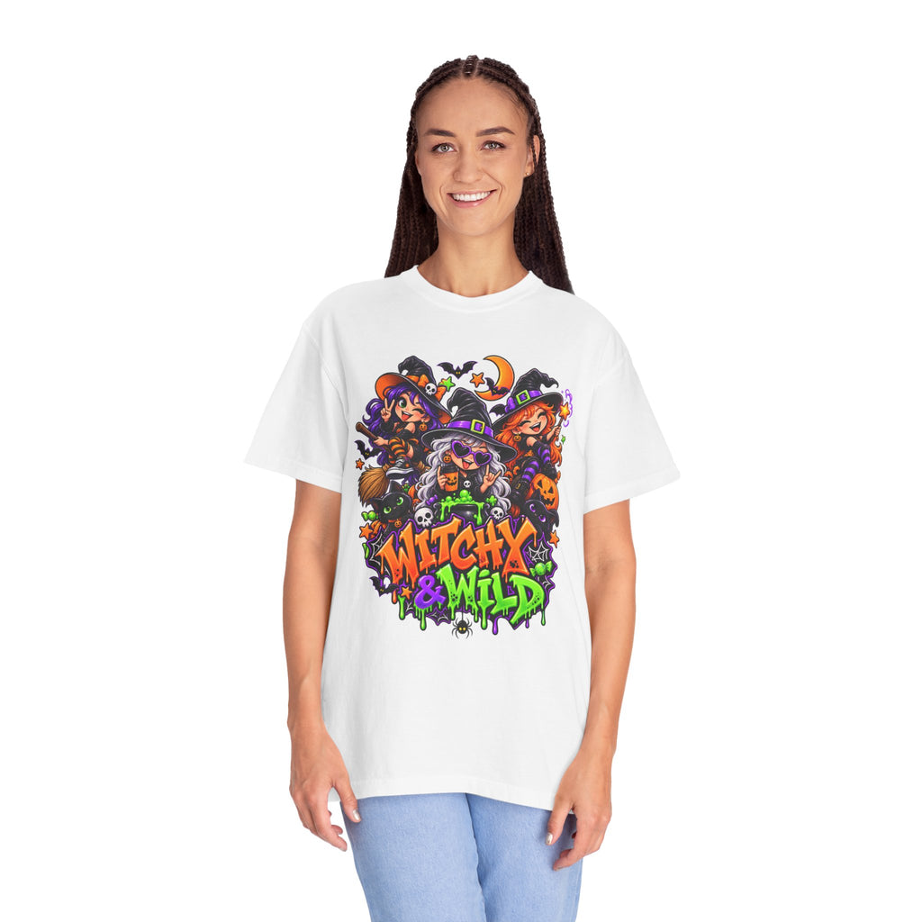 Witchy & Wild – Halloween Witch Crew Graphic T-Shirt