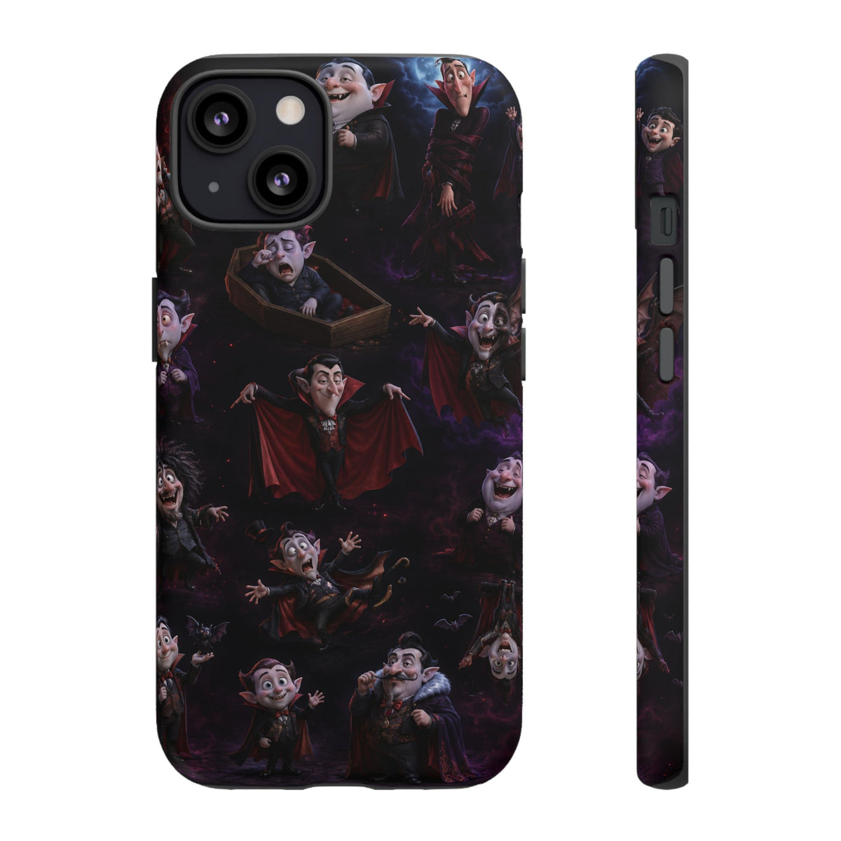 Vampire Pattern Phone Case — Gothic Cartoon Dracula Design