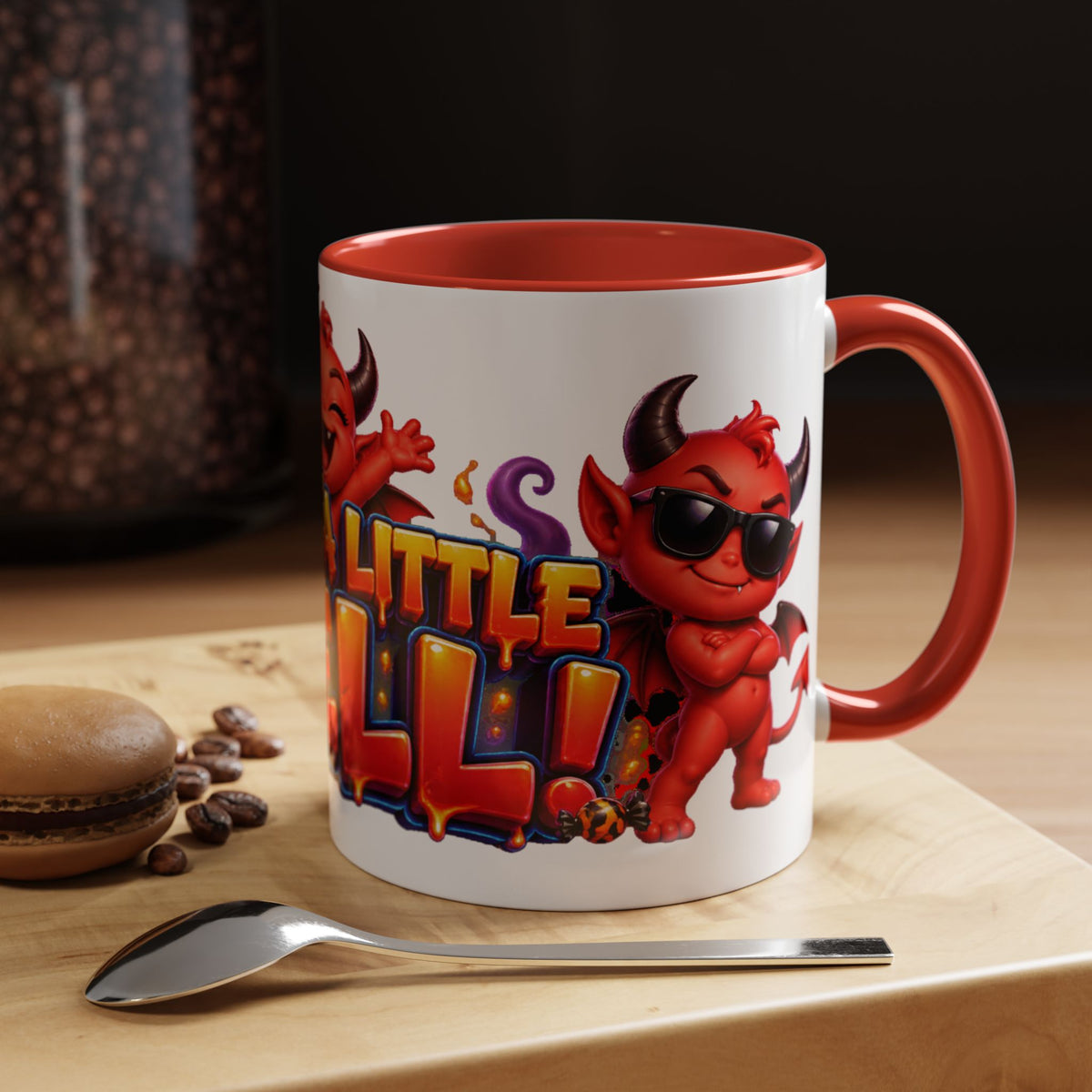 Raise a Little Hell Cute Devils Halloween White Mug