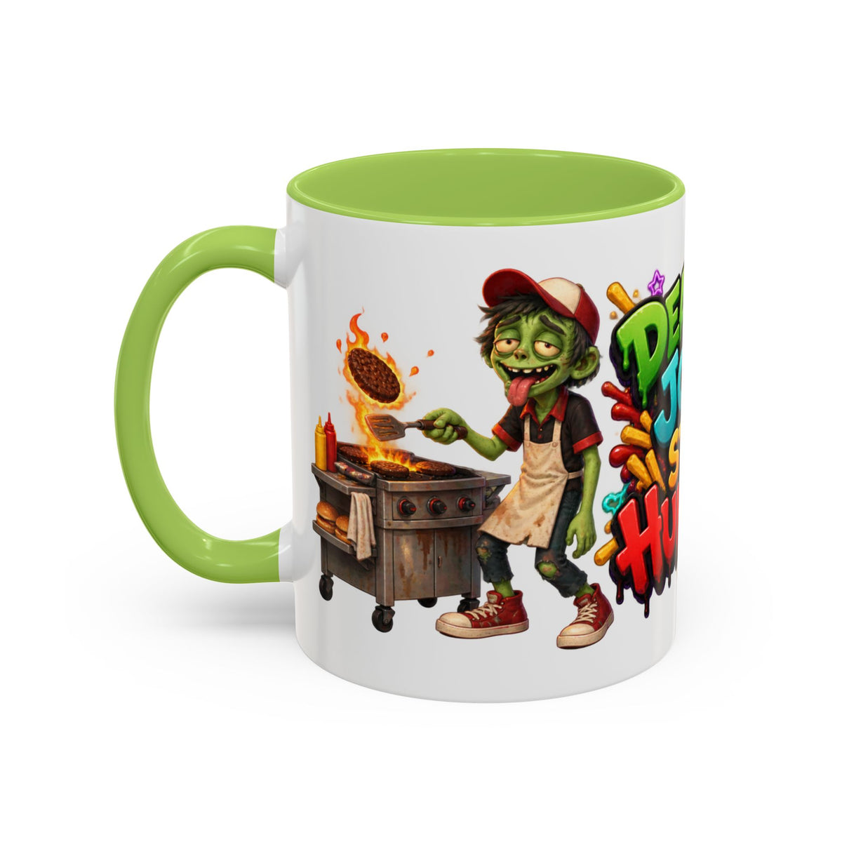 Dead End Job Still Hungry Funny Zombie Halloween White Mug