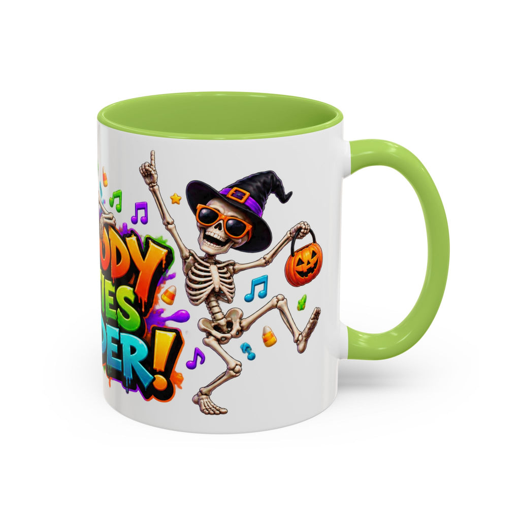 No Body Parties Harder Halloween Skeleton Party White Mug