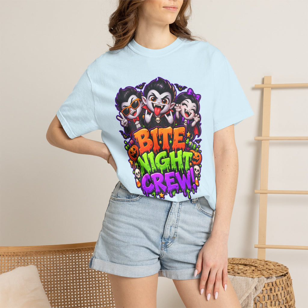 Bite Night Crew Halloween T-Shirt – Funny Vampire Graphic Tee