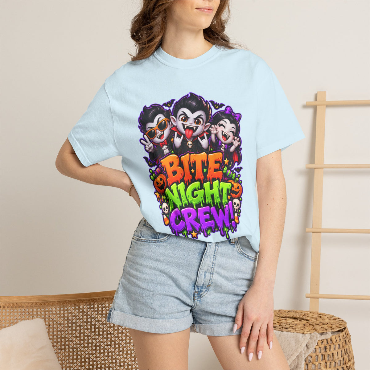 Bite Night Crew Halloween T-Shirt – Funny Vampire Graphic Tee