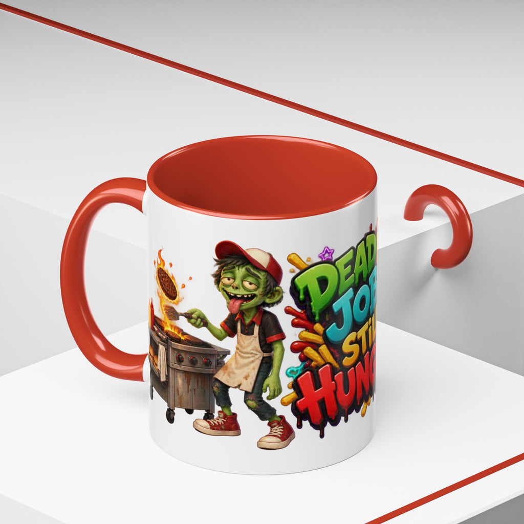 Dead End Job Still Hungry Funny Zombie Halloween White Mug