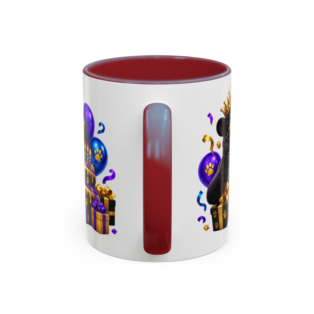 Black Panther Happy Birthday Mug – Purple Blue & Gold Birthday Gift – FestoraShop White Coffee Mug