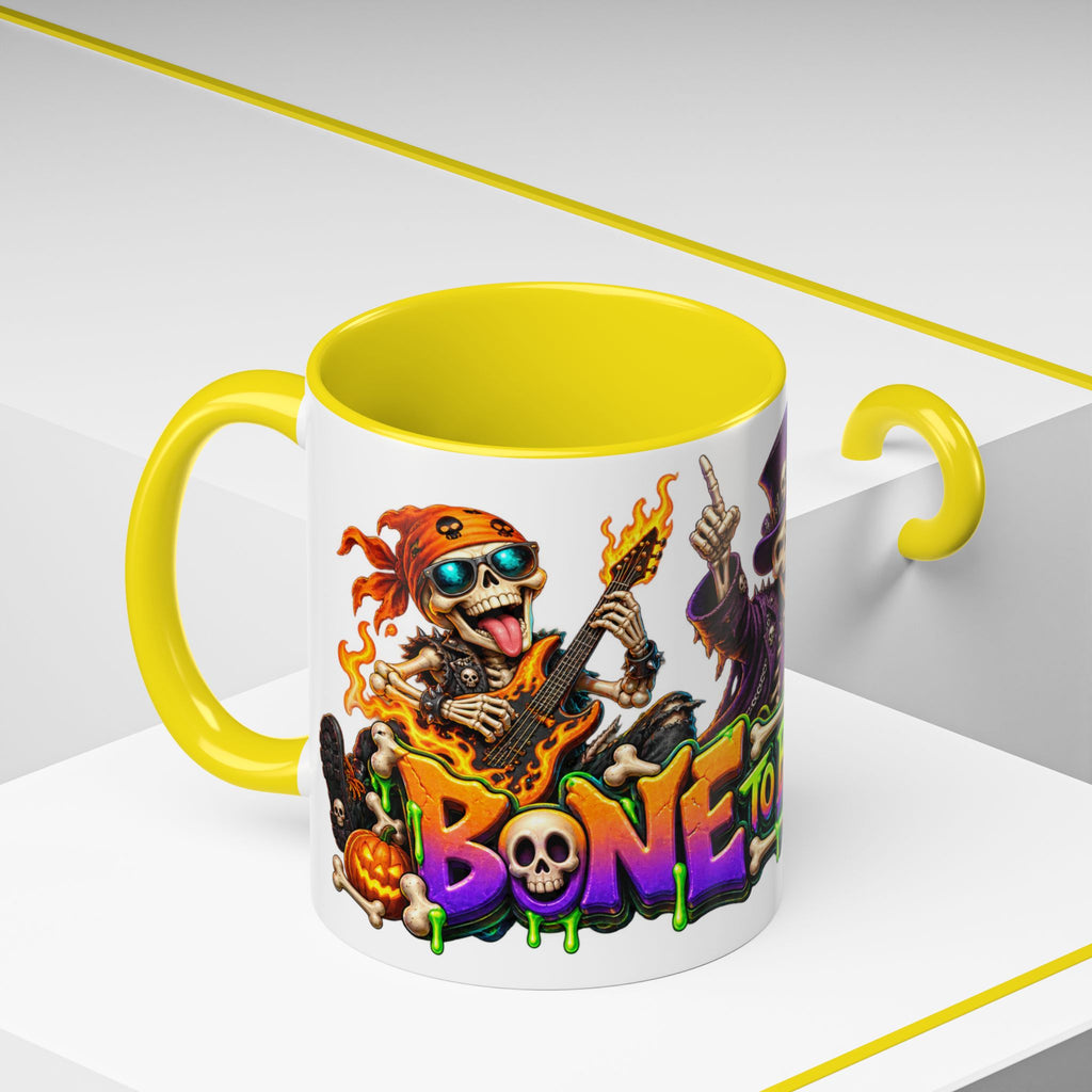 Bone to Be Wild Skeleton Crew Halloween White Mug