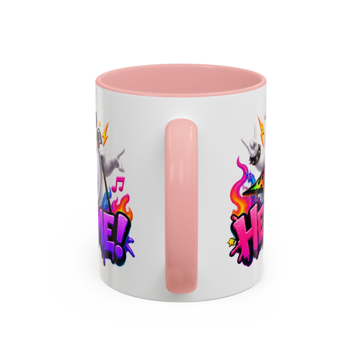 Here for a Boo Time Halloween Ghost Rock Band White Mug