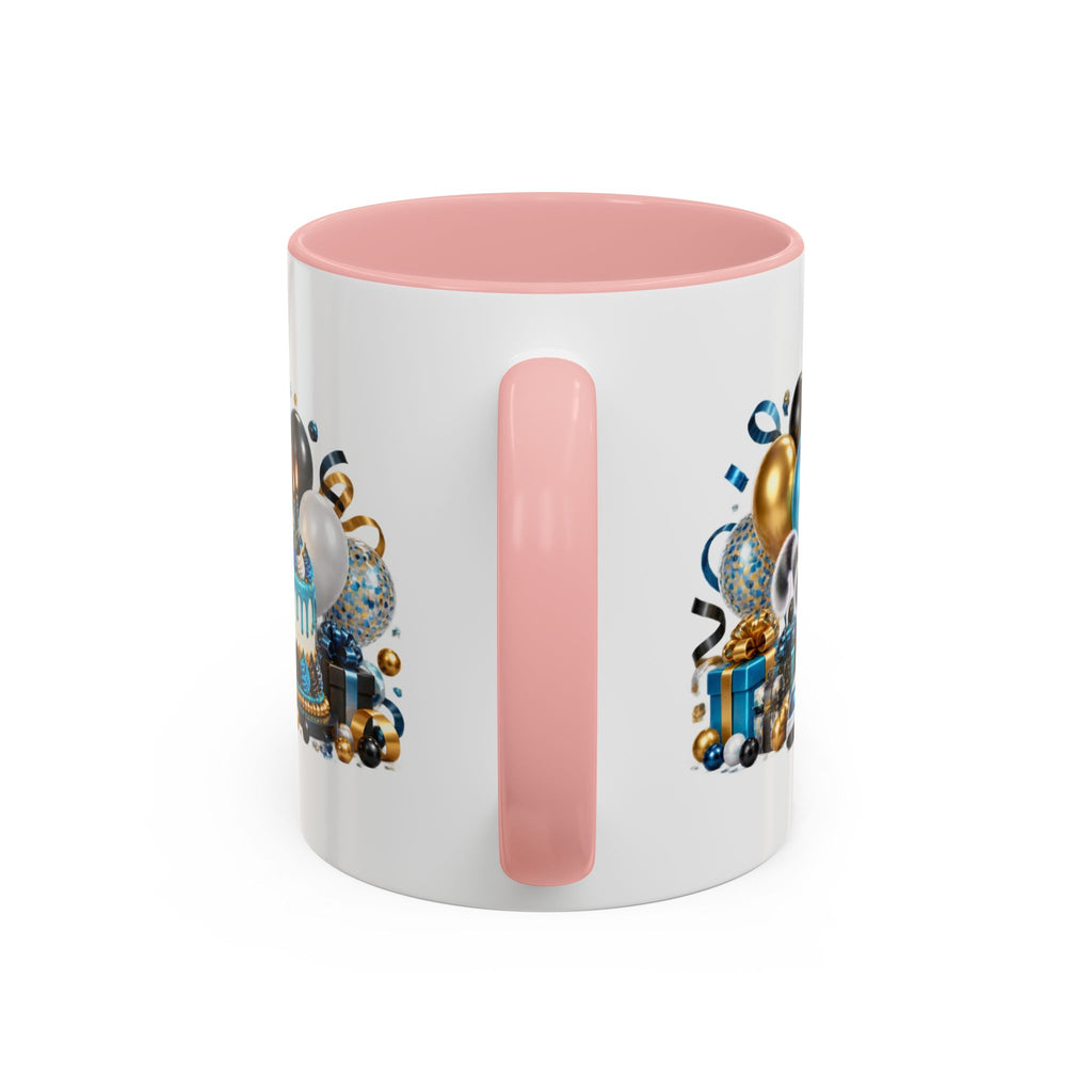 Happy Birthday White Tiger Mug – Colorful 3D Birthday Gift – White Coffee Mug