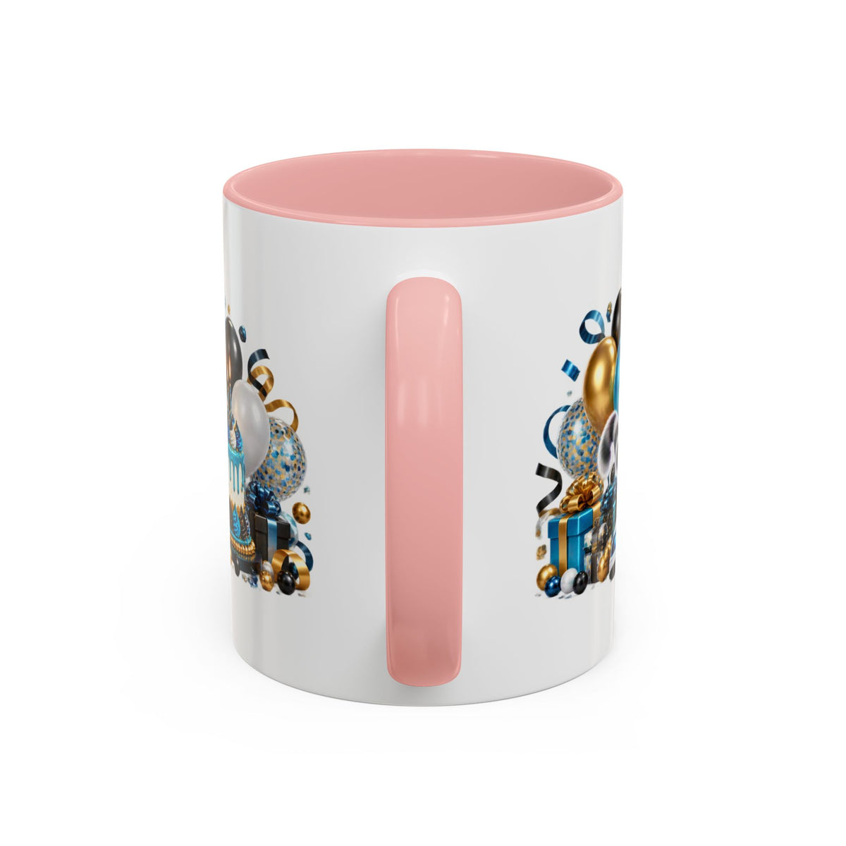 Happy Birthday White Tiger Mug – Colorful 3D Birthday Gift – White Coffee Mug