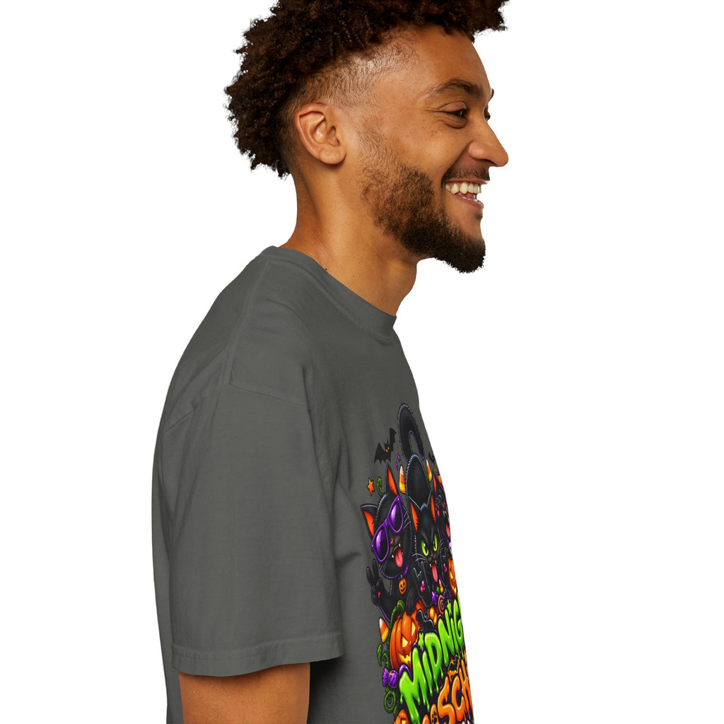 Midnight Mischief Halloween T-Shirt – Funny Black Cat Graphic Tee