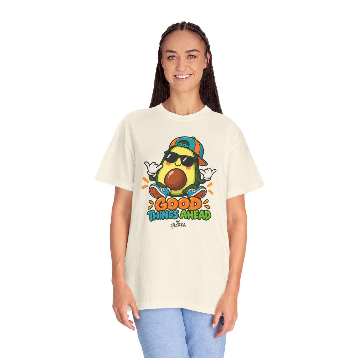 Good Things Ahead Avocado Graphic T-Shirt | Festora Everyday