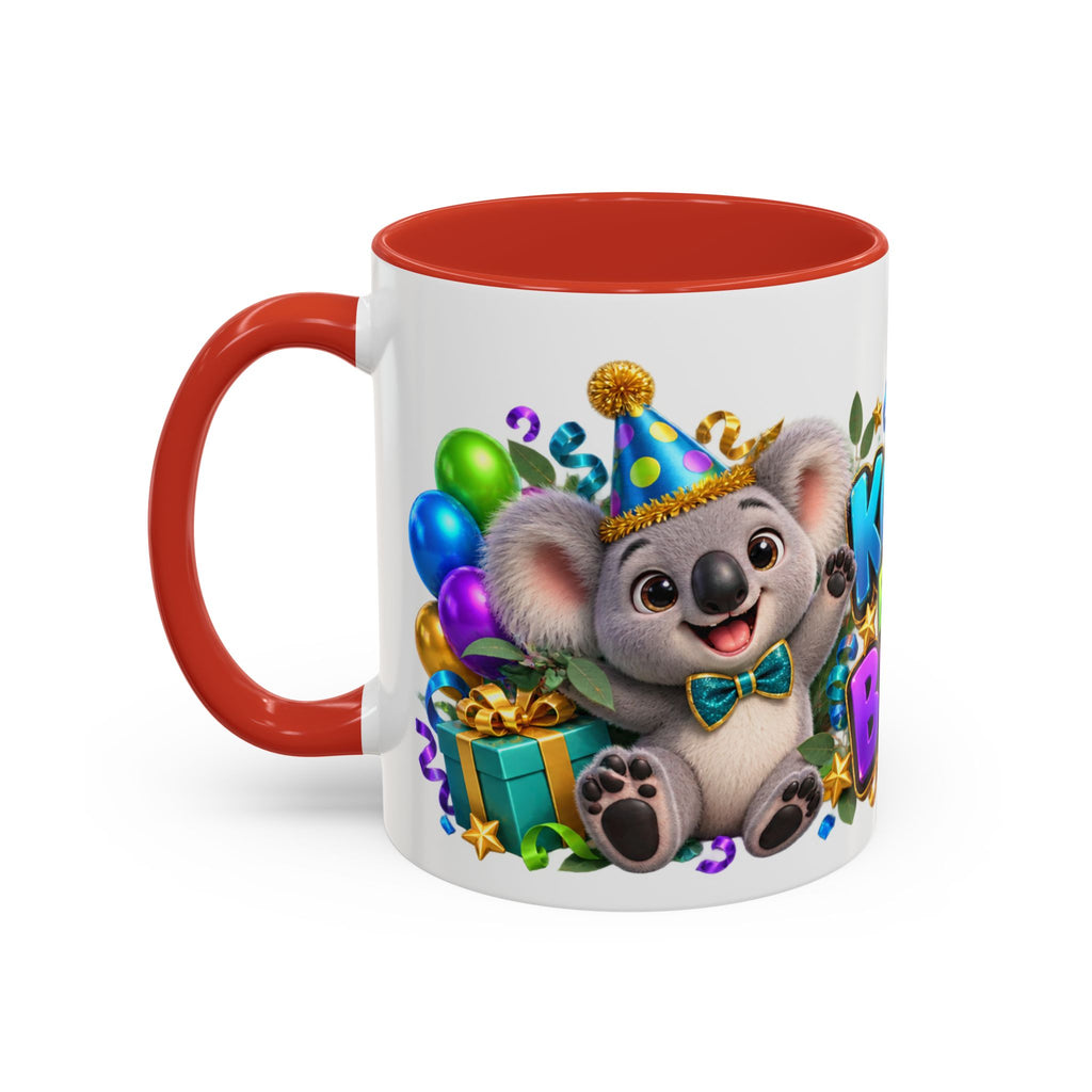 Koala-Fied for a Great Birthday White Mug – Cute Koala Birthday Cup, Colorful Fun Party Gift