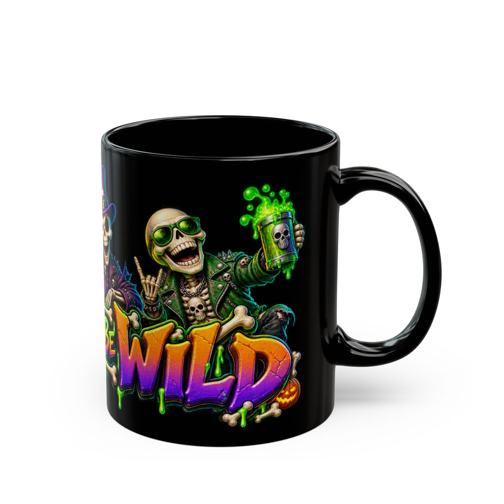 Bone to Be Wild Skeleton Crew Halloween Black Mug