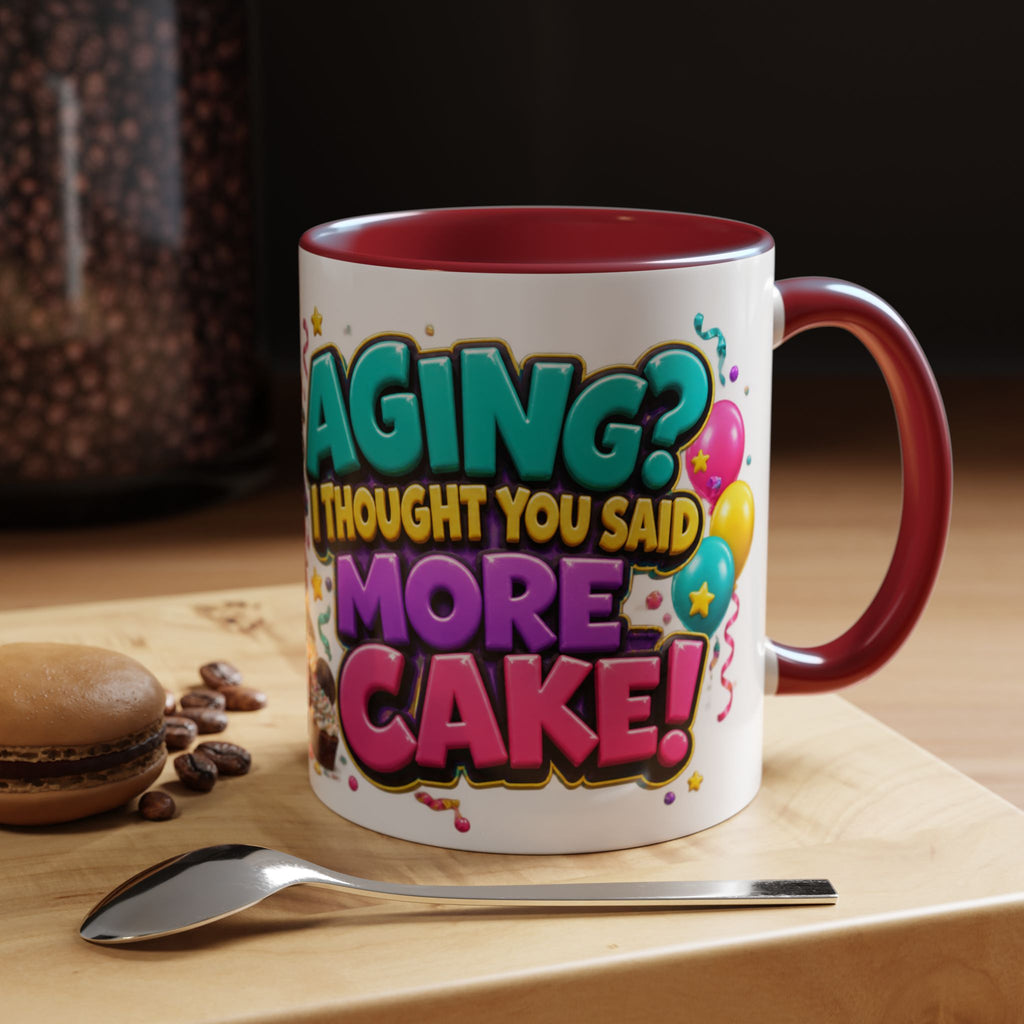 Aging I Thought You Said More Cake Pug Birthday White Mug