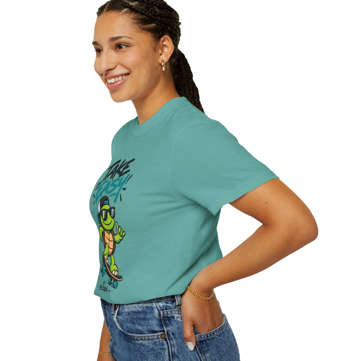 Take It Easy Skate Turtle Graphic T-Shirt | Festora Everyday