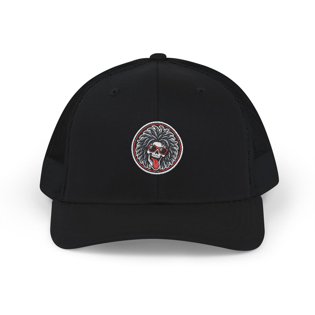 Spooky Skeleton Woman Snapback Trucker Cap — Embroidered Skeleton Face Hat