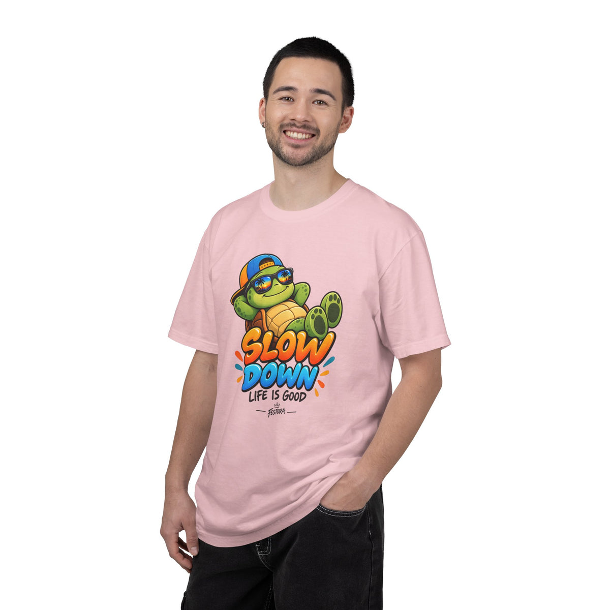 Slow Down, Life Is Good – Turtle Graphic T-Shirt | Festora Everyday