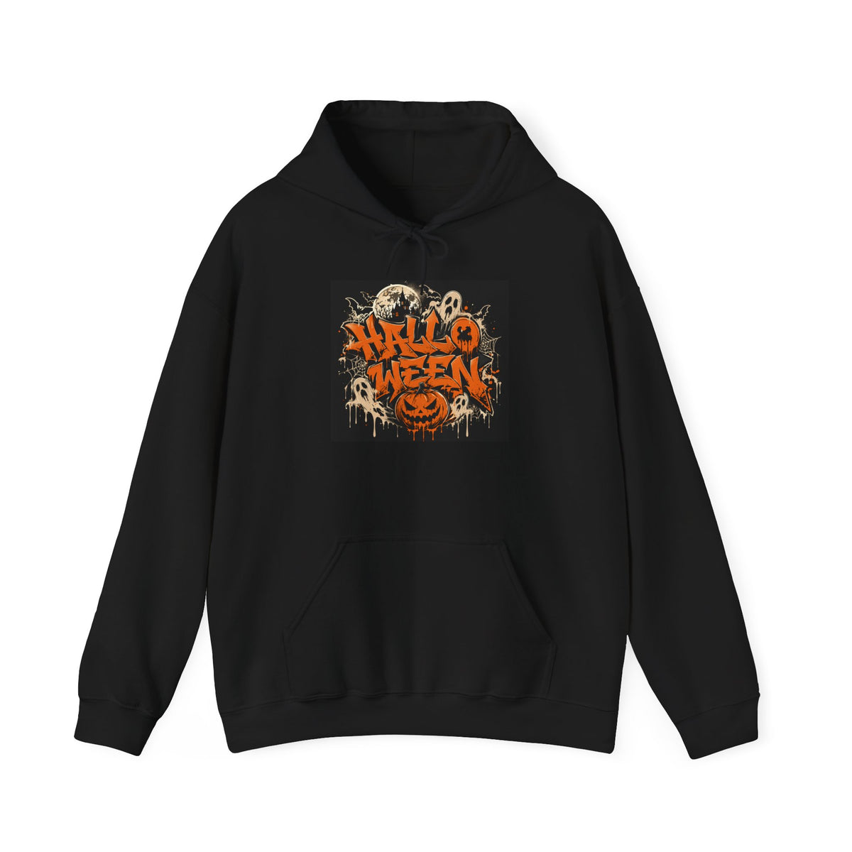 Halloween Graffiti Hoodie - Spooky Ghosts & Pumkin Graphic Sweatshirt