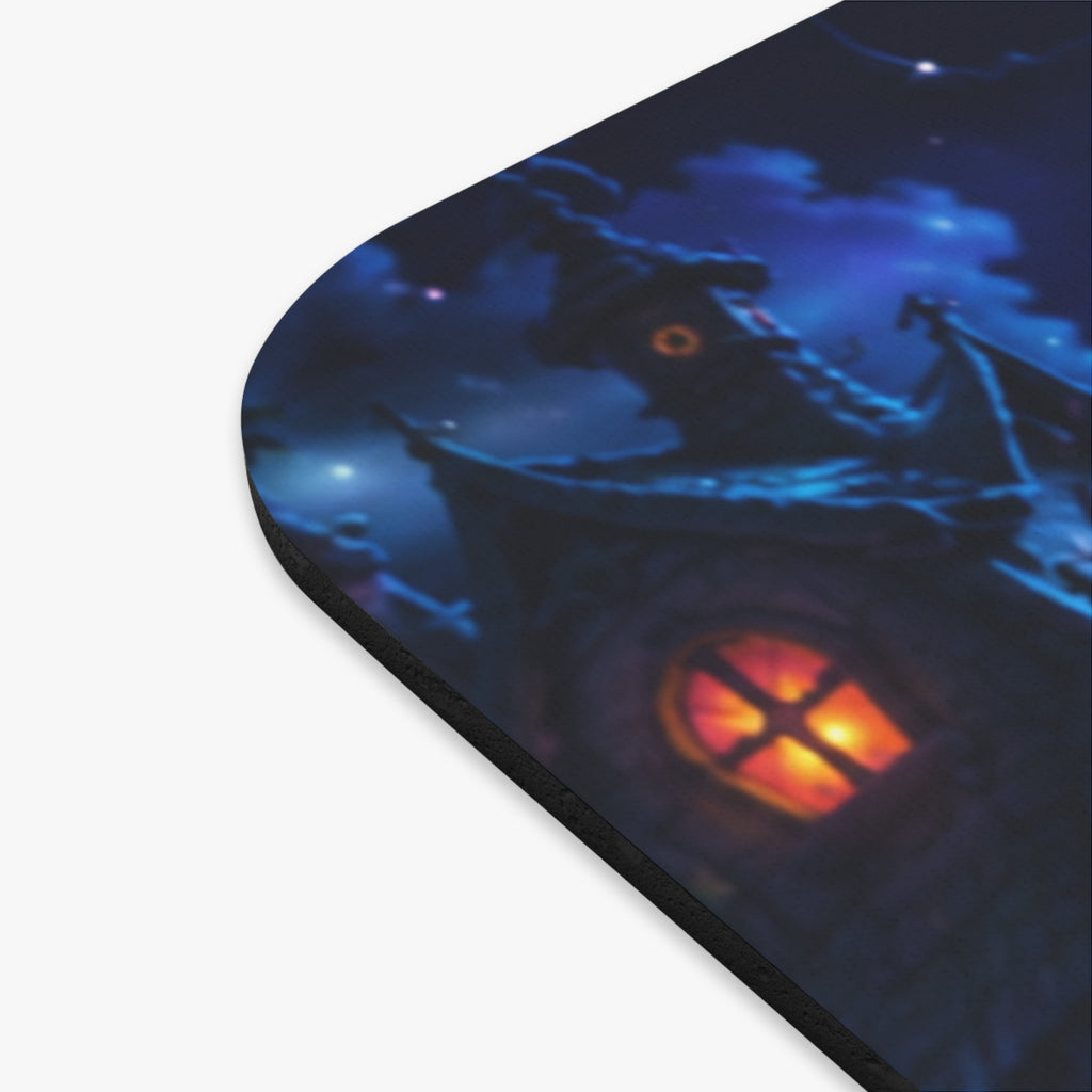 Halloween Witch Cat Mouse Pad — Cute Spooky Cat Cauldron Design