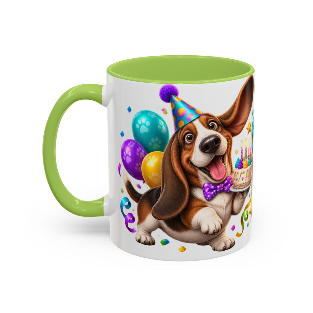 Short Legs Big Birthday Energy Basset Hound White Mug