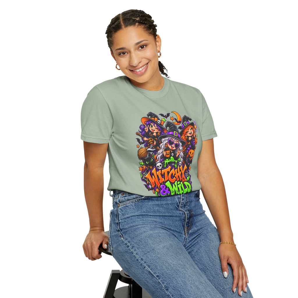 Witchy & Wild – Halloween Witch Crew Graphic T-Shirt