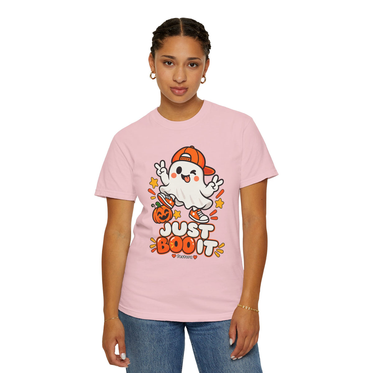 Just Boo It Halloween T-Shirt | Cute Skater Ghost Graphic Tee