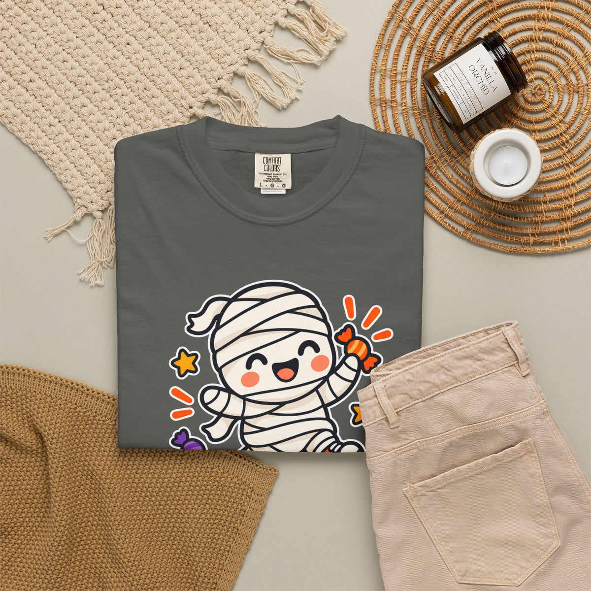 Wrapped but Sweet Halloween T-Shirt | Cute Mummy Graphic Tee