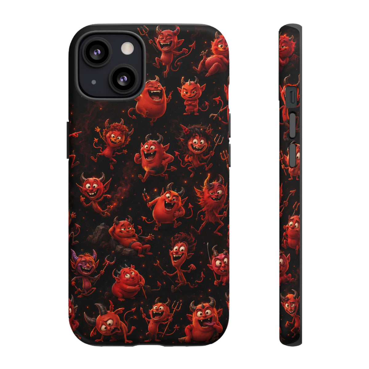 Devil Doodles Phone Case — Cute Red Devil Pattern iPhone Case