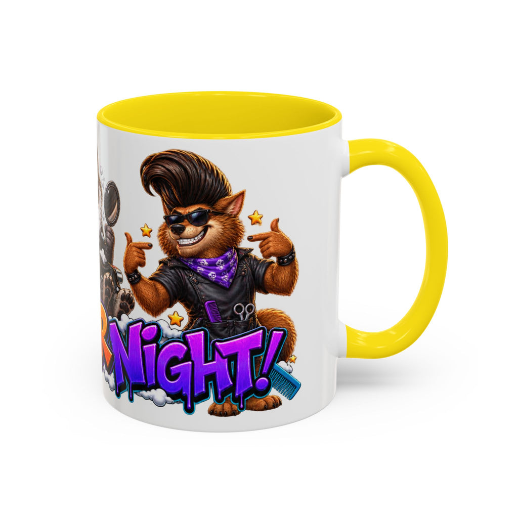 Bad Hair Night Funny Werewolf Barber Halloween White Mug