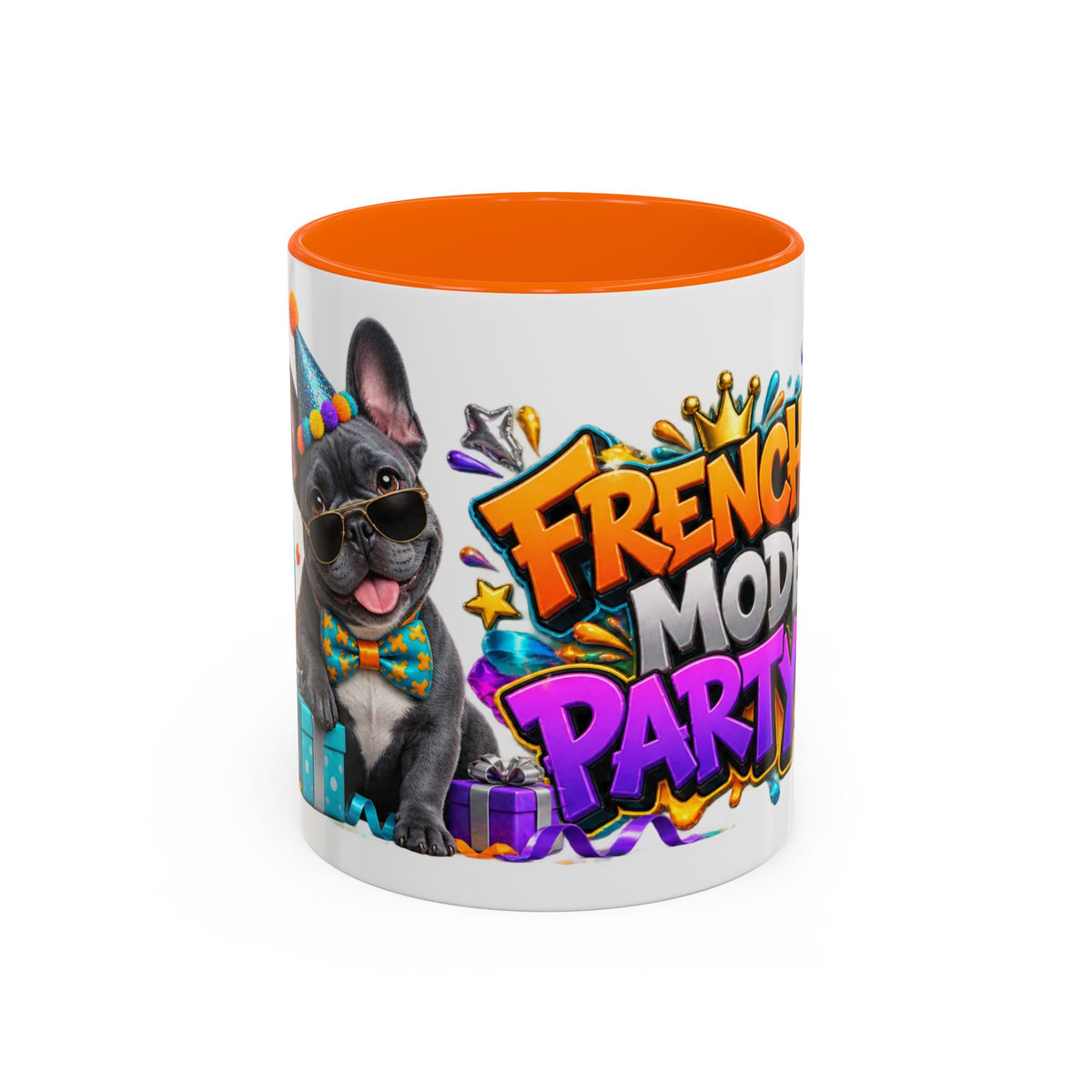 Frenchie Mode Party On French Bulldog Birthday White Mug