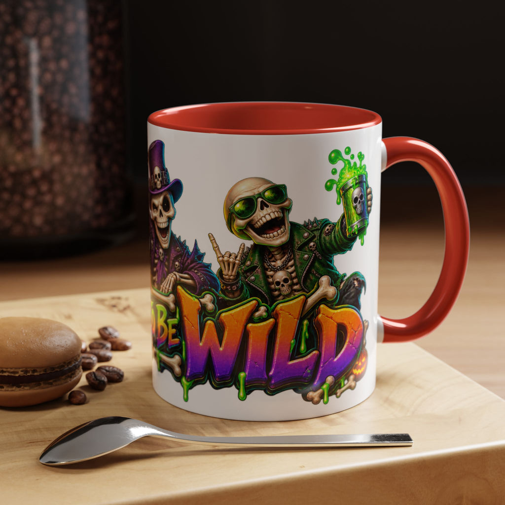 Bone to Be Wild Skeleton Crew Halloween White Mug