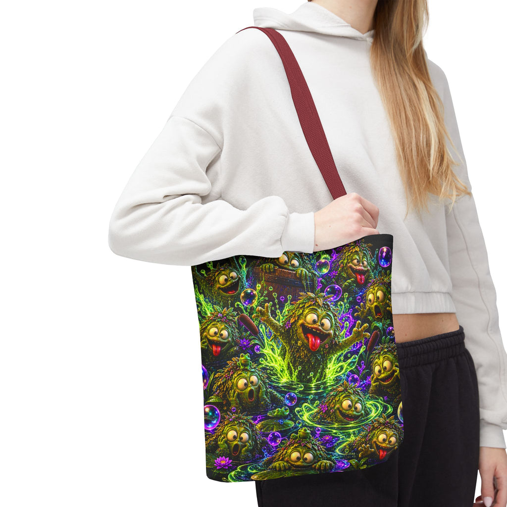 Cosmic Jellyfish Tote Bag – Neon Deep-Sea Galaxy Beach Tote