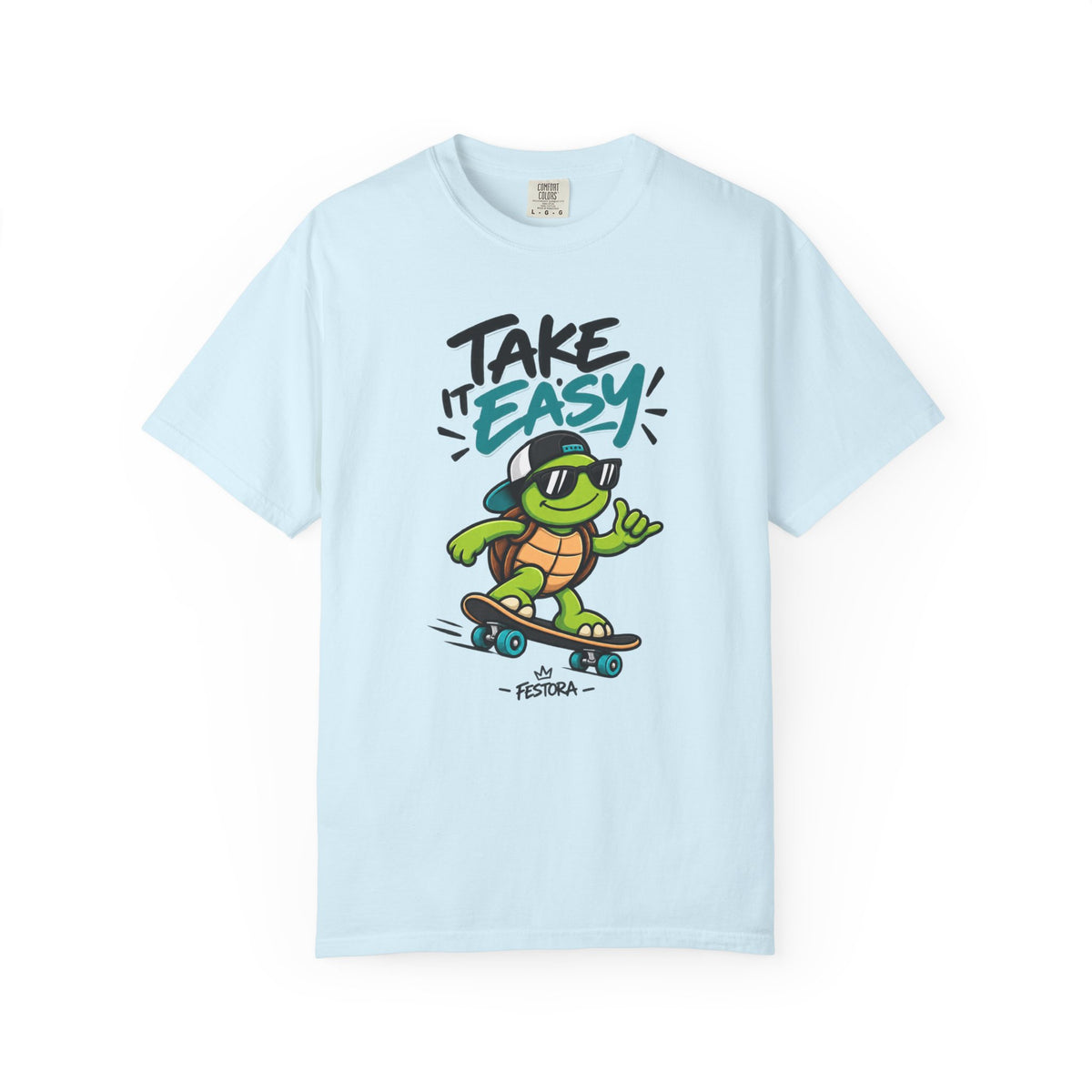 Take It Easy Skate Turtle Graphic T-Shirt | Festora Everyday