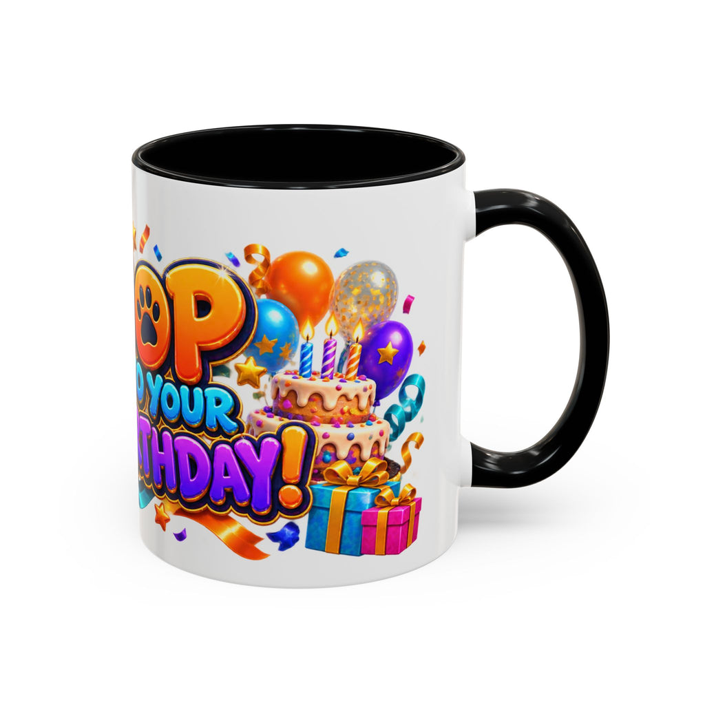 Hop Into Your Birthday White Mug – Cute Kangaroo Birthday Cup, Colorful Fun Party Gift